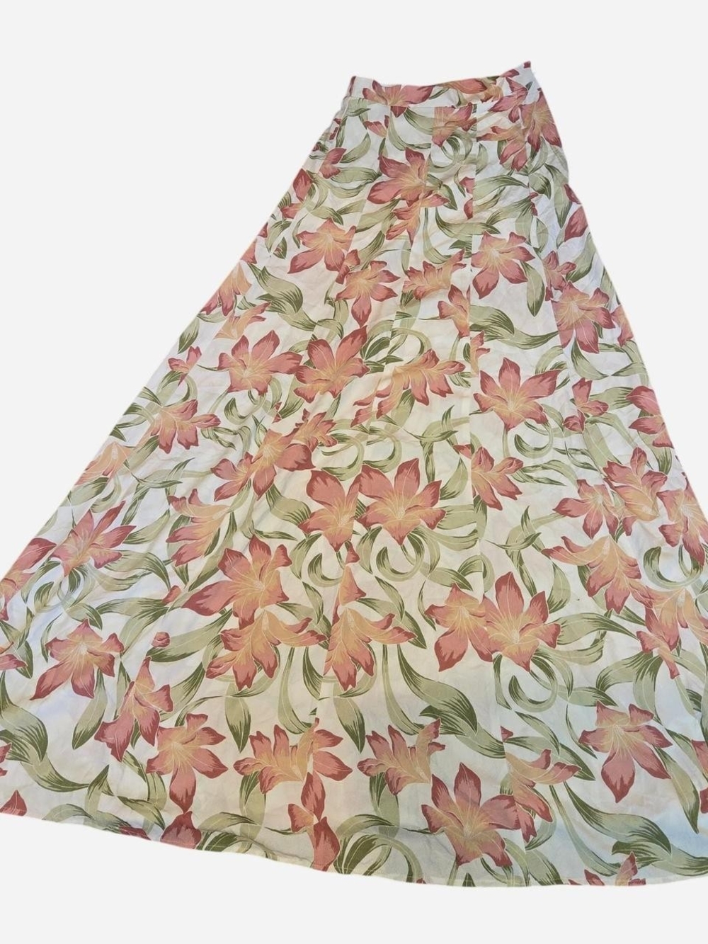 Show Me Your MuMu Cream Maxi Skirt with Pink & Green Floral Print